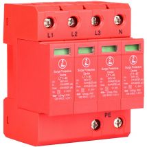 4P House Parafoudre Parafoudre Basse Tension Parafoudre 40KA Rail din pour la Protection contre le Tonnerre, Triphasé à Quatre Fils(4P40KA) - Gistuch