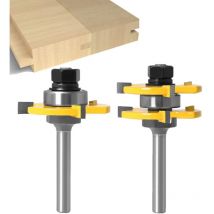 Gistuch - 8MM Queue Langue Appariée et Fraise de Rainure Set 3 Dents Forme t Cutter en Bois de Coupe Outil de Travail du Bois (8MM)