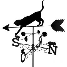 Banderuola da piantare o fissare con motivo Gatto e topo, Banderuola gatto, Indica la direzione del vento: n - s - w - w, Decorazione da giardino,