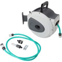 Bobina da muro automatica 20m. Avvolgitubo con tubo da giardino. attacco e lancia in dotazione - Gistuch