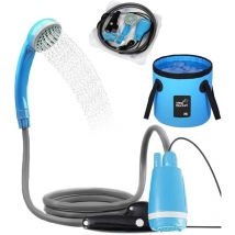 Gistuch - Camping Douche Portable Douches de Randonnée Voyage avec Seau Pliables 13L pour Rechargeable, Pommeau Douche Tuyau Pompe Douchette