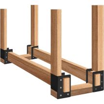 Gistuch - Firewood Log Storage Rack Bracket 4 Pack,Fireplace Wood Storage Holder,Indoor Outdoor Adjustable Heavy Duty Powder Coated Steel Holder with