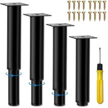 Gambe per mobili regolabili 4 pezzi, Gamba per letto in metallo altezza 18-31 cm, Gambe per mobili resistenti Carico fino a 400 kg, Gambe da cucina