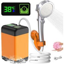 Kit Douche de Camping, Camping Douche Portable, 7800mAh Pompe de Douche Électrique Rechargeable avec Intelligent de Température et Pression d'eau