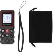 Metro laser 60 m/196,9 piedi, metro a nastro laser digitale interruttore unità Ft/in/M con misuratore di distanza laser retroilluminato lcd, modalità