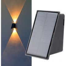 Gistuch Lot de 2 appliques murales solaires d'extérieur - Éclairage LED - Étanche - Sans fil - Étanche - Clôture étanche - Pour chemin, garage (blanc