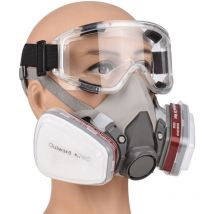 Masque Peinture Protection Respiratoire Réutilisable Anti Poussiere, Gaz, Chimique, Travaux du Bricolage Avec Filtres en Coton, Lunettes de Sécurité