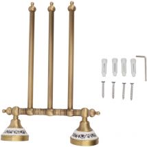 Gistuch Porte-serviettes pivotant en laiton Antique, porte-serviettes rotatif pour salle de bain, trois tiges