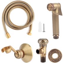 Pulvérisateur de Bidet à main en laiton Vintage, support de tête de pulvérisation, Kit de tuyau, accessoires de salle de bains - Gistuch