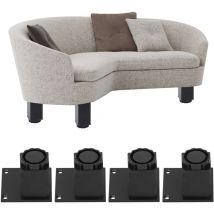 Gistuch Set di 4 gambe per mobili, Gamba da tavolo regolabile in acciaio inossidabile da 60 mm, Gamba per mobili da bagno, Gamba per mobili da cucina