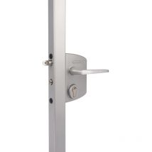 Locinox - Cerradura de puerta abatible beq. + cilindro perfil alu/acero inoxidable 40 a 60