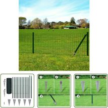 Abcrital - Gitterzaun Zaun Zaunset Gartenzaun Maschendraht 25 x 1,2m - Zaun - Gartenzaun - Maschendrahtzaun - Metallzaun - Stahlzaun