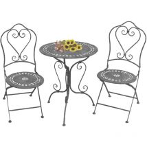 Gardeness - Giuliana en acier extérieur et chaises de chaises et chaises