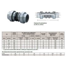 Giunto Antivibrante In Gomma Con Bocchettoni 3/4" Dn20 Ftua-ee Epdm-epdm 0318020
