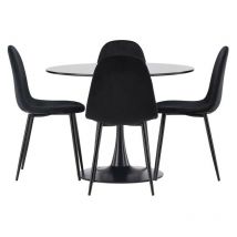 Ebuy24 - Glade ensemble pour salle à manger table noir et 4 Polar chaises noir.