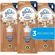 Sense & Spray Profumatore per Ambienti con Oli Essenziali, Fragranza Sensual Sandalwood e Jasmine, Confezione da 3 Ricariche da 18 ml - Glade