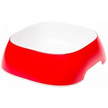 Glam Écuelle en plastique pour chiens et chats. Capacité 1,2 litres.. Variante large - Mesures: 23.5 x 22.5 x h 7 cm - 1.2 l - Rouge - Rouge