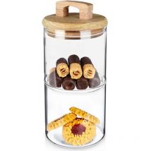 Excellent Houseware - Glas Für Lebensmittelaufbewahrung, Holzdeckel