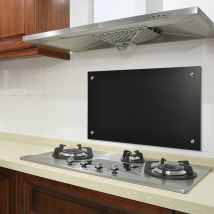 Küchenrückwand Mora Glas Herdspritzschutz 70x50 cm Schwarz neu.haus