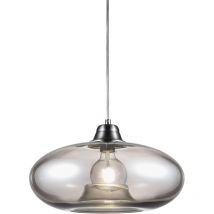 Hängeleuchte Rauchglas Pendelleuchte Retro Esszimmerleuchte hängend rauch, Metall, 1x E27 Fassung, DxH 40x150 cm