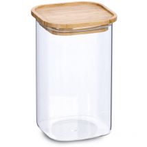 Zeller - Glasbehälter Mit Bambusdeckel, 1400 Ml, 11 X 11 X 17,7 Cm