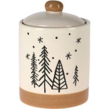 Glasdose für Plätzchen mit Tannenbaum-Motiv, ø 10 x 14 cm