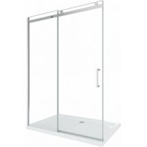 Sicherheitsglas-Duschtür mit 8 mm Dicke für Nischenmontage, Höhe 190 cm, beidseitige Montage möglich cm 130 (verstellbar 128-130,5)