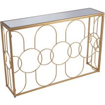 Fijalo - Glas/Glas/Goldener Metalltisch 120x28x80cmpour alle Stile, um dem Zuhause eine Note zu verleihen