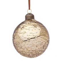 Bizzotto – Glaskugel aus vergletschertem Gold – Durchmesser 80 mm – Hochwertiges Glas – Schimmerndes Gold