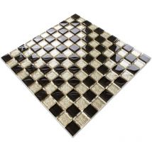 Ilcom - Glasmosaik auf Netz für Badezimmer oder Küche 30cm x 30cm - Agadir