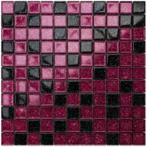 Glasmosaik auf Netz für Badezimmer oder Küche 30cm x 30cm - Purple Sunset