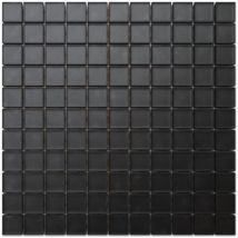 Glasmosaik auf Netz für Badezimmer oder Küche 30cm x 30cm - Velvet black
