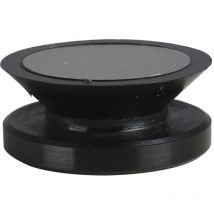 Glaspunkthalter Mini, 20 mm, 6 - 8 mm Glas,Kunststoff schwarz/Kappe Edelstahl