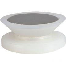 Glaspunkthalter Mini, 20 mm,6 - 8 mm Glas,Kunststoff transparent/Kappe Edelstahl