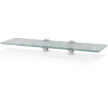 Swanew - Glasregal mit Halterung Glasboden Wandregal Badregal Ablage Regal Hängeregal Milchglas 60x10x0,8 cm
