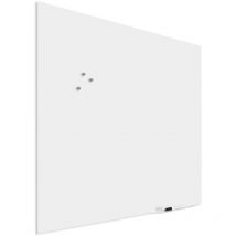 Lastra di vetro Premium con attacco cieco - 100x100 cm - Bianco