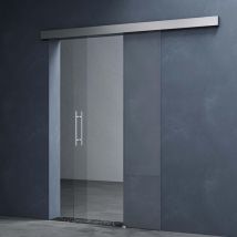 Mai&mai - Glasschiebetür komplettset softclose Amalfi in Klarglas, Griffart: Stangengriff, BxH: 90x205cm, 15 mm Wandabstand, inkl.
