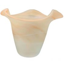 Ltde - Glasschirm aurora in mattem Pastellbraunem Alabaster 15x11 cm Öffnung 3 cm