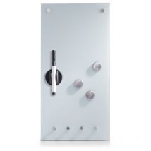 Glastafel memo für Notizen + 3 Magnete und 4 Haken, 40x20 cm, zeller