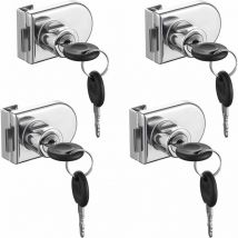 Qersta - Glastürschloss, verchromt, rostfrei. Hochpräzises Sicherheitsschloss, einfach zu installieren ohne Bohren, geeignet für 5–8 mm dicke