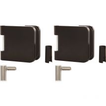 Solido - Glastürband Türband Office für Glastüren mit Rahmenteil für Stahlzarge links, Tragkraft 55 kg, Alu schwarz