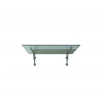Lb) 140x90 cm Klarglas Glasvordach inkl. Edelstahlhalter gebürstet - Buylando