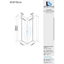 Glaszentrum Hagen - 45x45x195cm - Box doccia angolare - Doccia - Misura speciale
