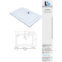 Receveur de douche 'Acryla' receveur de douche pour salle de bain super plat 5cm 100x90x5cm sans siphon - Glaszentrum Hagen