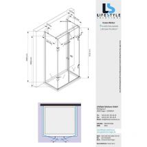 Lifestyle Proaktiv - Glaszentrum Hagen - Ares - 120x80x195cm - Box Cabina - Doccia U-Forma Bagno in Cristallo - 8mm
