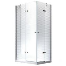 Glaszentrum Hagen - 100x80x195 cm Duschkabine Eckeinstieg Eckduschkabine Dusche ESG "DEMETER" mit Duschwanne + Siphon