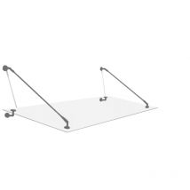 Glaszentrum Hagen - Pensilina in vetro trasparente 160x90 cm - Trasparente - incl. Supporto RAL7016