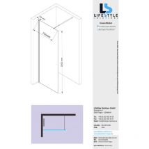 Typ-GD] 80x200 cm pochozí sprchový kout - sprchový kout vetn hliníkového profilu ve zlaté barv - Glaszentrum Hagen