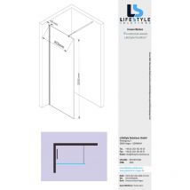 Glaszentrum Hagen - (Typ-GD] 1000x2000 mm Walk in Duschabtrennung - Dusche inkl. Alu-Profil in Gold