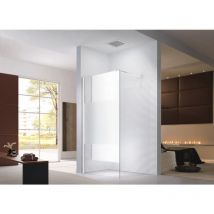 Glaszentrum Hagen - Type-WH] Cabine de douche à l'italienne 100x200 cm finition satinée - douche avec profilé en aluminium blanc